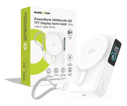 Powerbank Mobile Origin 10000 mAh Qi2 TFT Display Semi-solid PowerBank PB19 USB-C